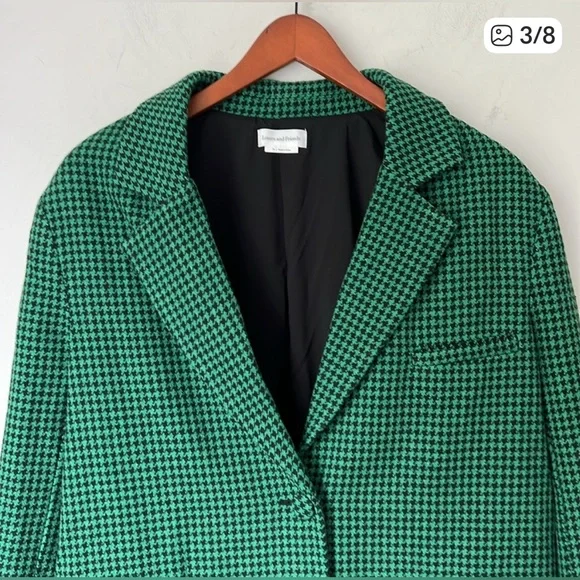 Lovers + Friends Emerald Houndstooth Blazer - Picture 4 of 9
